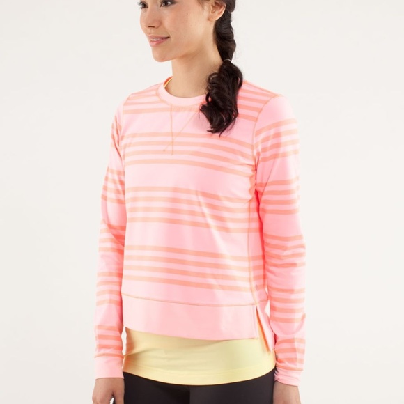 lululemon athletica Tops - Lululemon Crew Coral Orange Long Sleeve